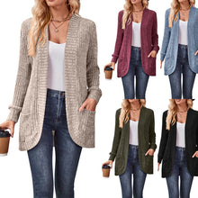 Load image into Gallery viewer, Solid Color Casual Long-sleeved Cardigan Jacket
