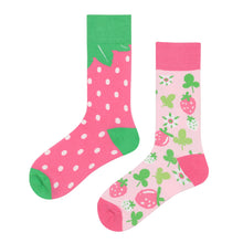 Load image into Gallery viewer, Asymmetrical Lovebirds High Cotton Socks
