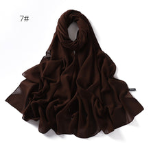 Load image into Gallery viewer, Soft Solid Color Pearl Chiffon Scarf
