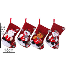 Load image into Gallery viewer, 4 Pack Christmas Sock Gift Bag
