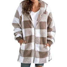 Load image into Gallery viewer, Women&#39;s Zip Hoodie Plaid Sweatshirt
