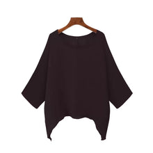 Load image into Gallery viewer, Fashion Batwing Sleeve Solid Color Plus Size Loose O-neck
