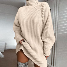 Load image into Gallery viewer, Women&#39;s Turtleneck Mid-length Knitted Sweater
