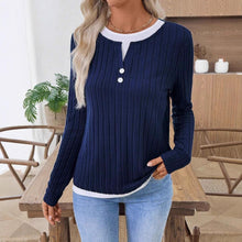 Load image into Gallery viewer, Autumn and Winter Women's Fake Two-piece Long-sleeved T-shirt
