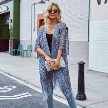 Load image into Gallery viewer, Women&#39;s Tops Leopard Loose Tassels Coverups Beach
