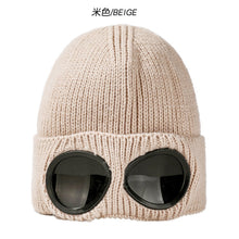 Load image into Gallery viewer, Unisex windproof glasses with cashmere knitted hat
