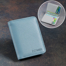 Load image into Gallery viewer, Multi-card Slot Solid Color Portable PU Leather Card
