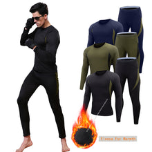 Load image into Gallery viewer, Men&#39;s Fleece Thermal Underwear Set
