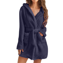 Load image into Gallery viewer, Hooded Plush Warm Bathrobe
