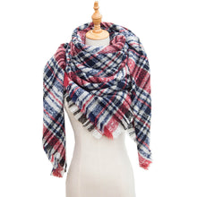Load image into Gallery viewer, Autumn and Winter Large Plaid Triangle Scarf
