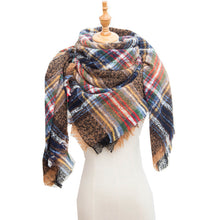 Load image into Gallery viewer, Autumn and Winter Large Plaid Triangle Scarf
