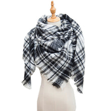 Load image into Gallery viewer, Autumn and Winter Large Plaid Triangle Scarf
