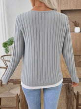 Load image into Gallery viewer, Autumn and Winter Women's Fake Two-piece Long-sleeved T-shirt
