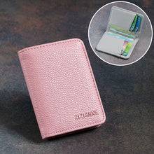 Load image into Gallery viewer, Multi-card Slot Solid Color Portable PU Leather Card
