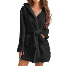 Load image into Gallery viewer, Hooded Plush Warm Bathrobe
