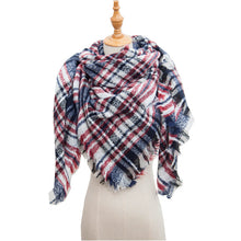 Load image into Gallery viewer, Autumn and Winter Large Plaid Triangle Scarf
