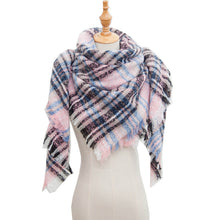 Load image into Gallery viewer, Autumn and Winter Large Plaid Triangle Scarf
