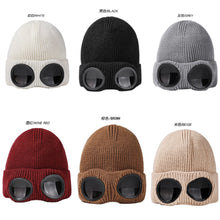 Load image into Gallery viewer, Unisex windproof glasses with cashmere knitted hat
