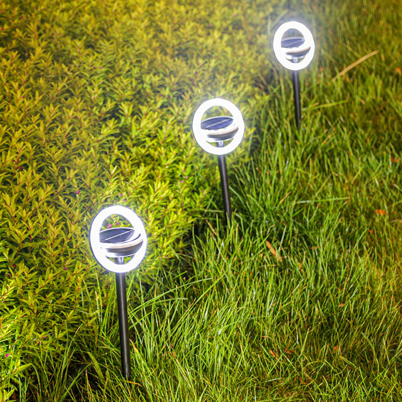 2 Pcs 12LED Plastic Rotating Color Light Garden Ground Mounted Solar light