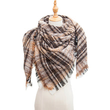 Load image into Gallery viewer, Autumn and Winter Large Plaid Triangle Scarf
