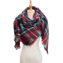 Load image into Gallery viewer, Autumn and Winter Large Plaid Triangle Scarf
