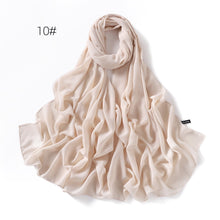 Load image into Gallery viewer, Soft Solid Color Pearl Chiffon Scarf
