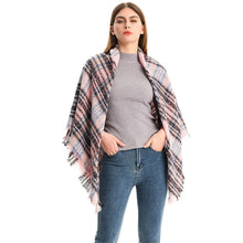 Load image into Gallery viewer, Autumn and Winter Large Plaid Triangle Scarf
