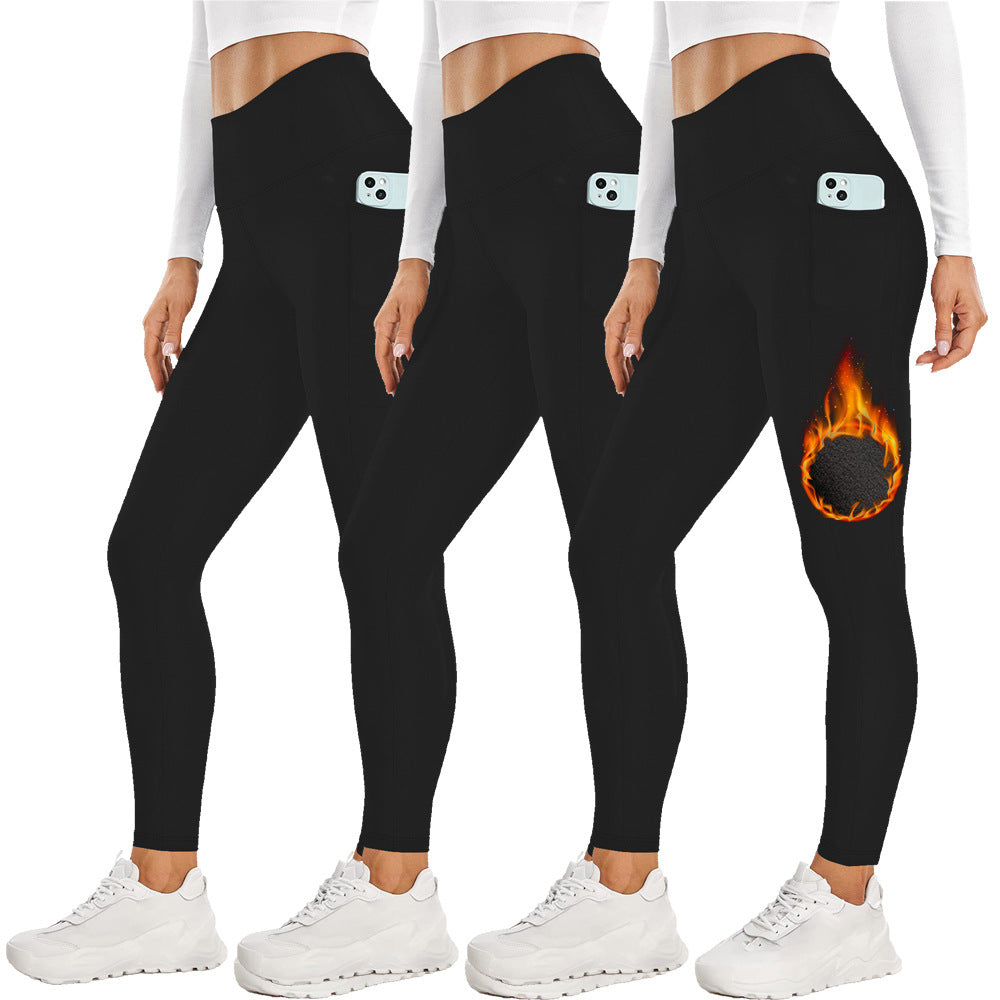 Fleece Lined Leggings with Pockets for Women