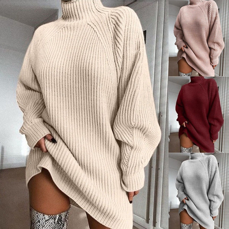 Women's Turtleneck Mid-length Knitted Sweater