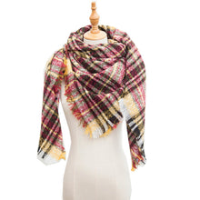 Load image into Gallery viewer, Autumn and Winter Large Plaid Triangle Scarf
