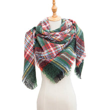 Load image into Gallery viewer, Autumn and Winter Large Plaid Triangle Scarf
