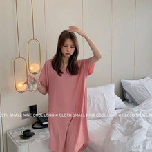 Load image into Gallery viewer, Women&#39;s Summer Ice Silk Dress Minimalist Pajamas
