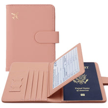 Load image into Gallery viewer, PU Leather Travel Passport Holder with Credit Card Holder Case Wallet Protector
