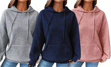 Load image into Gallery viewer, Women's Casual Waffle Pullover Sweatshirt

