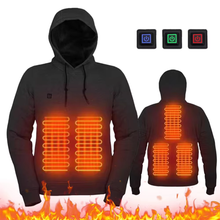 Load image into Gallery viewer, Unisex 5 heating zone USB heated hoodie

