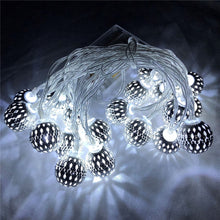 Load image into Gallery viewer, Fairy Moroccan Hollow Metal Ball LED String Lights
