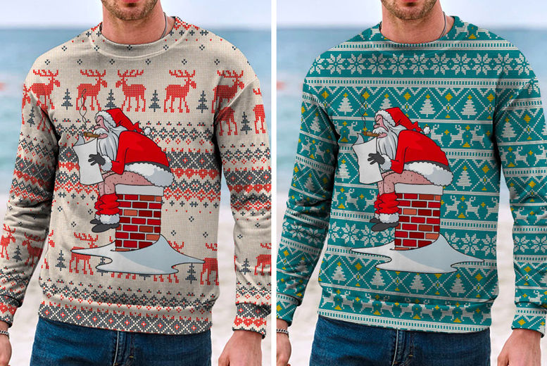 Santa Pooping Goofy Christmas Jumper
