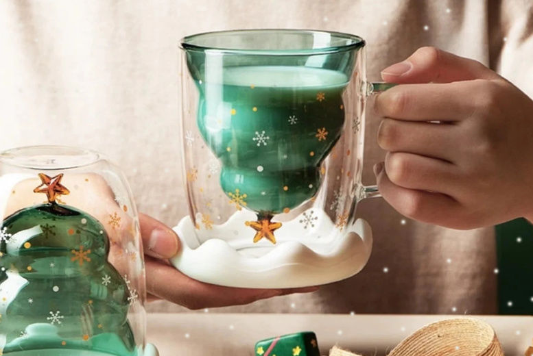 Upside-Down Glass Christmas Tree Mug