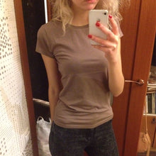Load image into Gallery viewer, women&#39;s fashion solid color t-shirt

