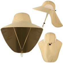 Load image into Gallery viewer, Wide Brim Sun Hat with Neck Flap
