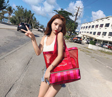 Load image into Gallery viewer, Wet and Dry Separation Striped Fitness Bag Swimsuit Storage Bag
