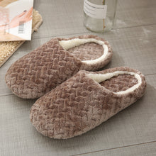 Load image into Gallery viewer, Womens Mens Striped Warm Anti-slip Shoes Soft Cotton Slippers Home Indoor Sandal
