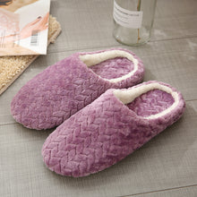 Load image into Gallery viewer, Womens Mens Striped Warm Anti-slip Shoes Soft Cotton Slippers Home Indoor Sandal
