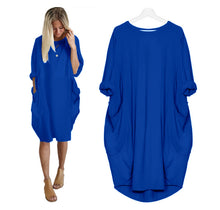 Load image into Gallery viewer, Women Fashion Dress Plus Size Stitching Long Sleeve Long Dress
