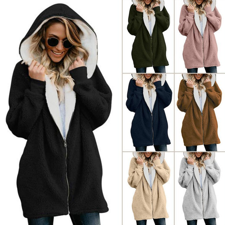 Winter Warm Coat Women Casual Zipper Coat