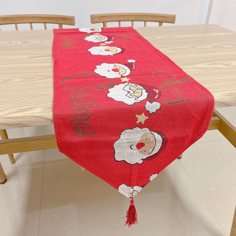 Christmas yarn-dyed table flag