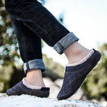 Load image into Gallery viewer, Mens Winter Warm Fur Slippers Slip-free Indoor and Outdoor Slip-ons
