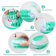 Load image into Gallery viewer, 2 in 1 Silicone Pet Dog Bath Brush Massage Comb Cleaning Tool
