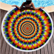Load image into Gallery viewer, Luxuriant Printed Round Beach Towel Yoga Mat
