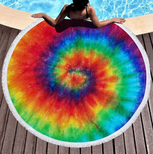 Load image into Gallery viewer, Luxuriant Printed Round Beach Towel Yoga Mat
